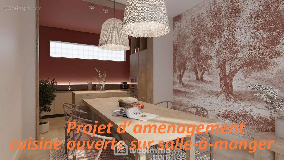 Le projet d&#039;aménagement cuisine ouverte sur salle-à-manger - Maison à AVIGNON