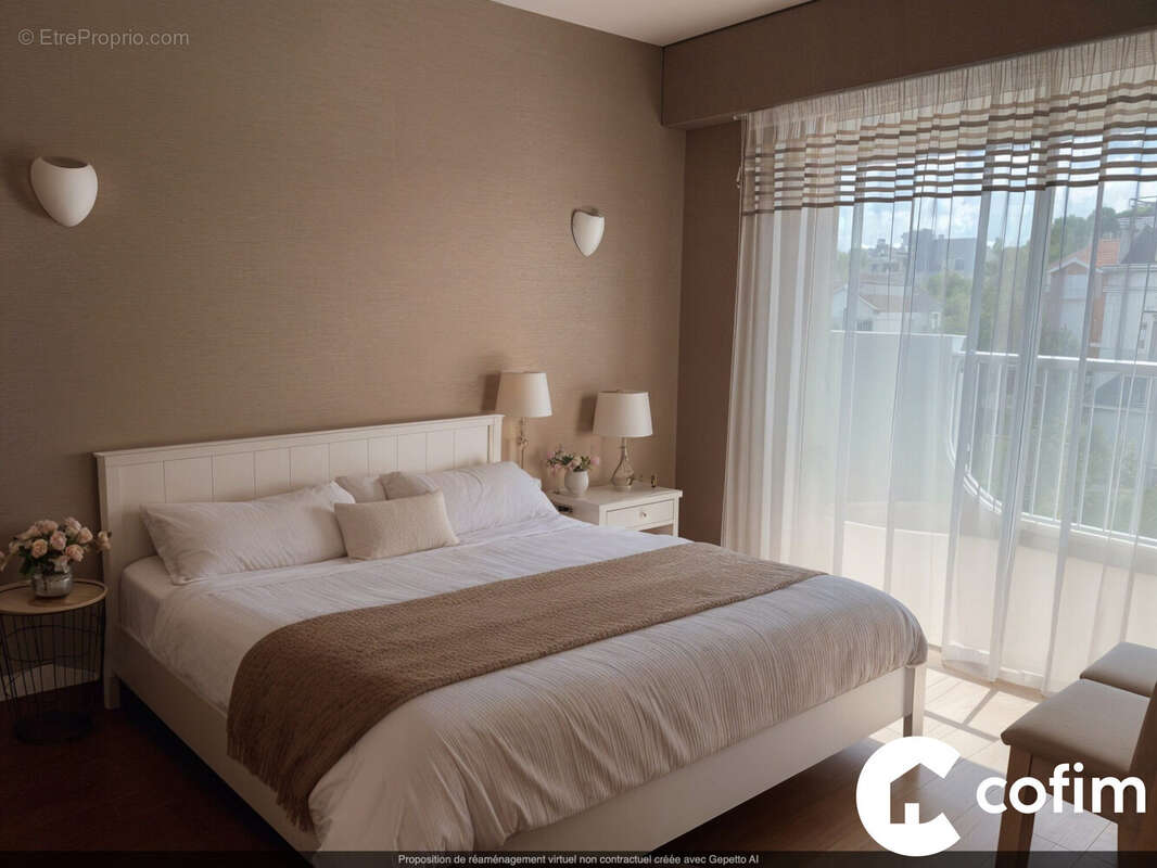 exemple d&#039;ameublement de la chambre parentale - Appartement à ARCACHON