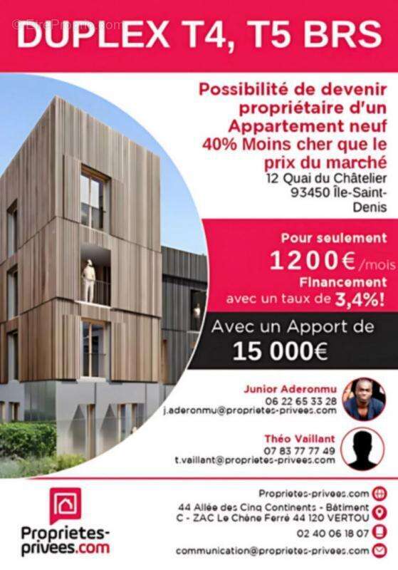 Appartement à L&#039;ILE-SAINT-DENIS