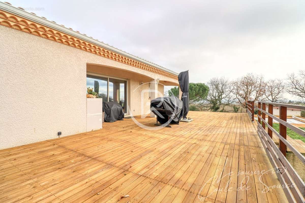 Terrasse avec Vue Pyrenees - Maison à BEAUMONT-DE-LOMAGNE