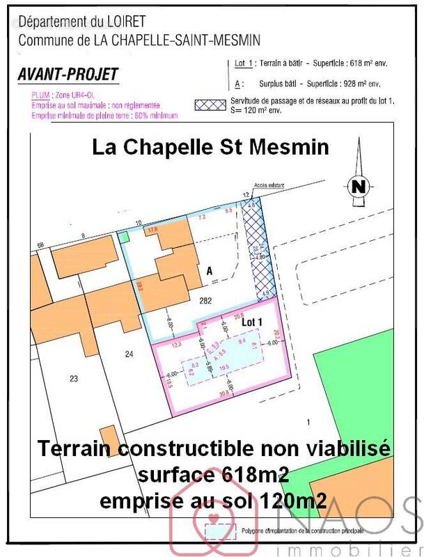Terrain à LA CHAPELLE-SAINT-MESMIN