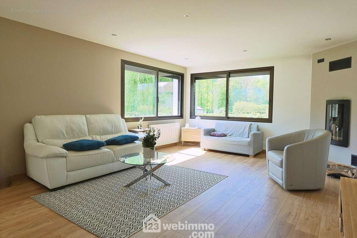 ... Avec son salon lumineux et chaleureux qui profite d&#039;une cheminée - Maison à UGINE