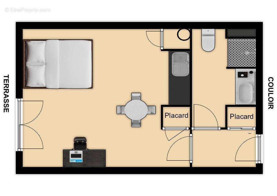 Croquis du studio. - Appartement à POITIERS