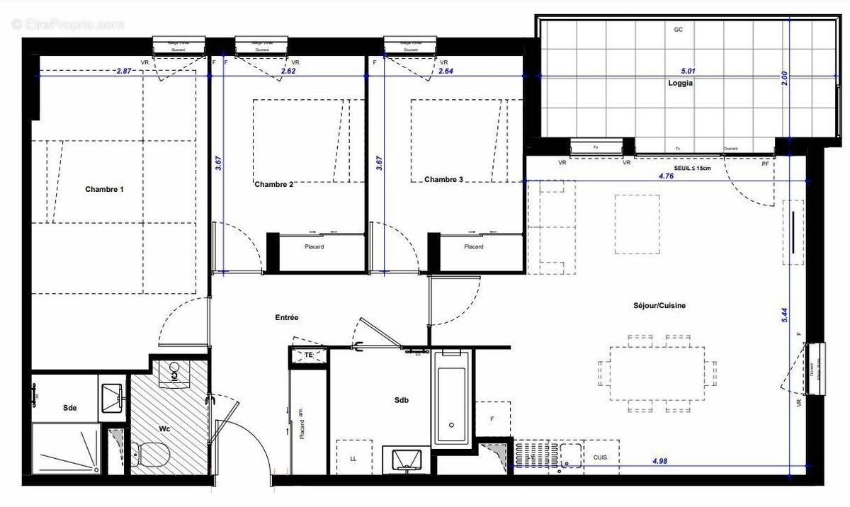 Appartement à LA VERPILLIERE