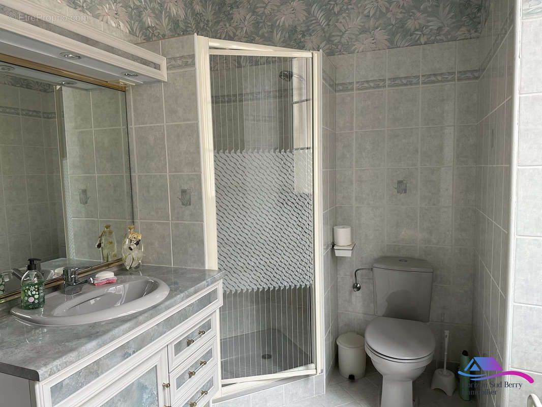 Salle d&#039;eau avec WC  - Maison à CHATEAUMEILLANT